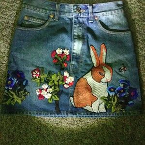 Gucci Denim Mini Skirt